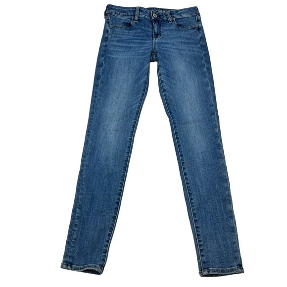 American Eagle Womens Jeggings Mid Rise Size 4 Long - Picture 1 of 9